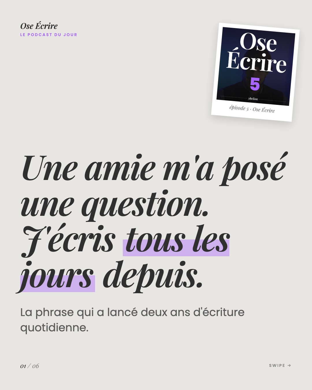 Slide 1 du carousel de l'épisode 5