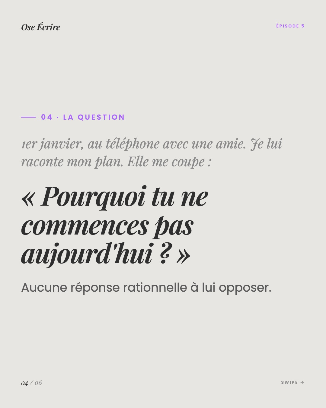 Slide 4 du carousel de l'épisode 5