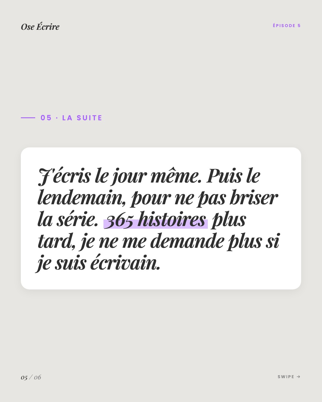 Slide 5 du carousel de l'épisode 5