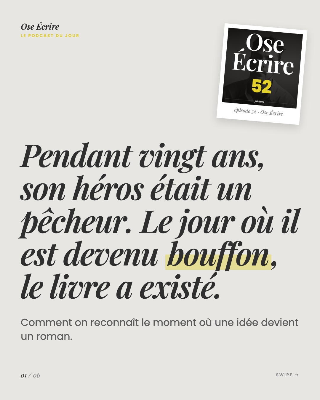 Slide 1 du carousel de l'épisode 52