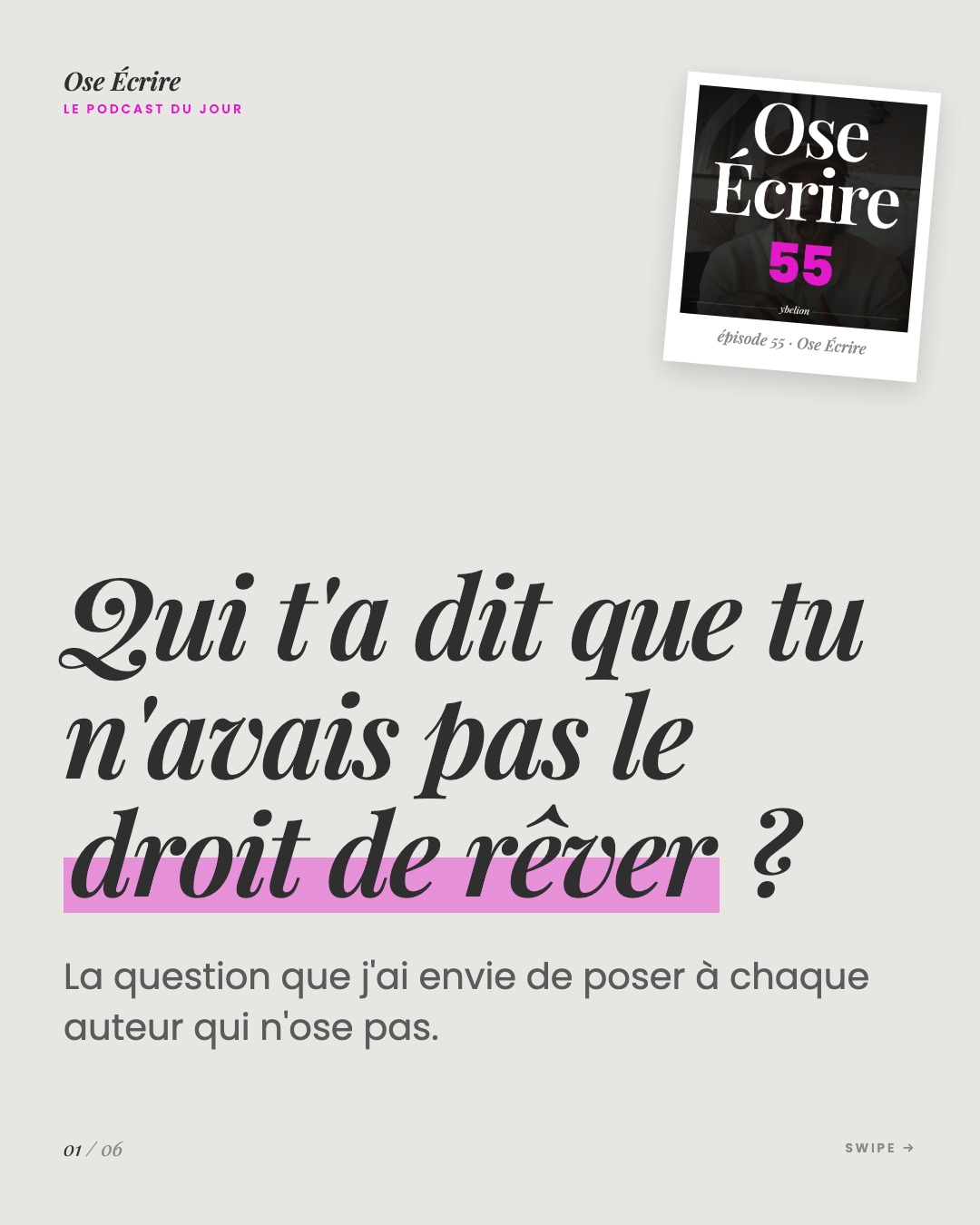 Slide 1 du carousel de l'épisode 55