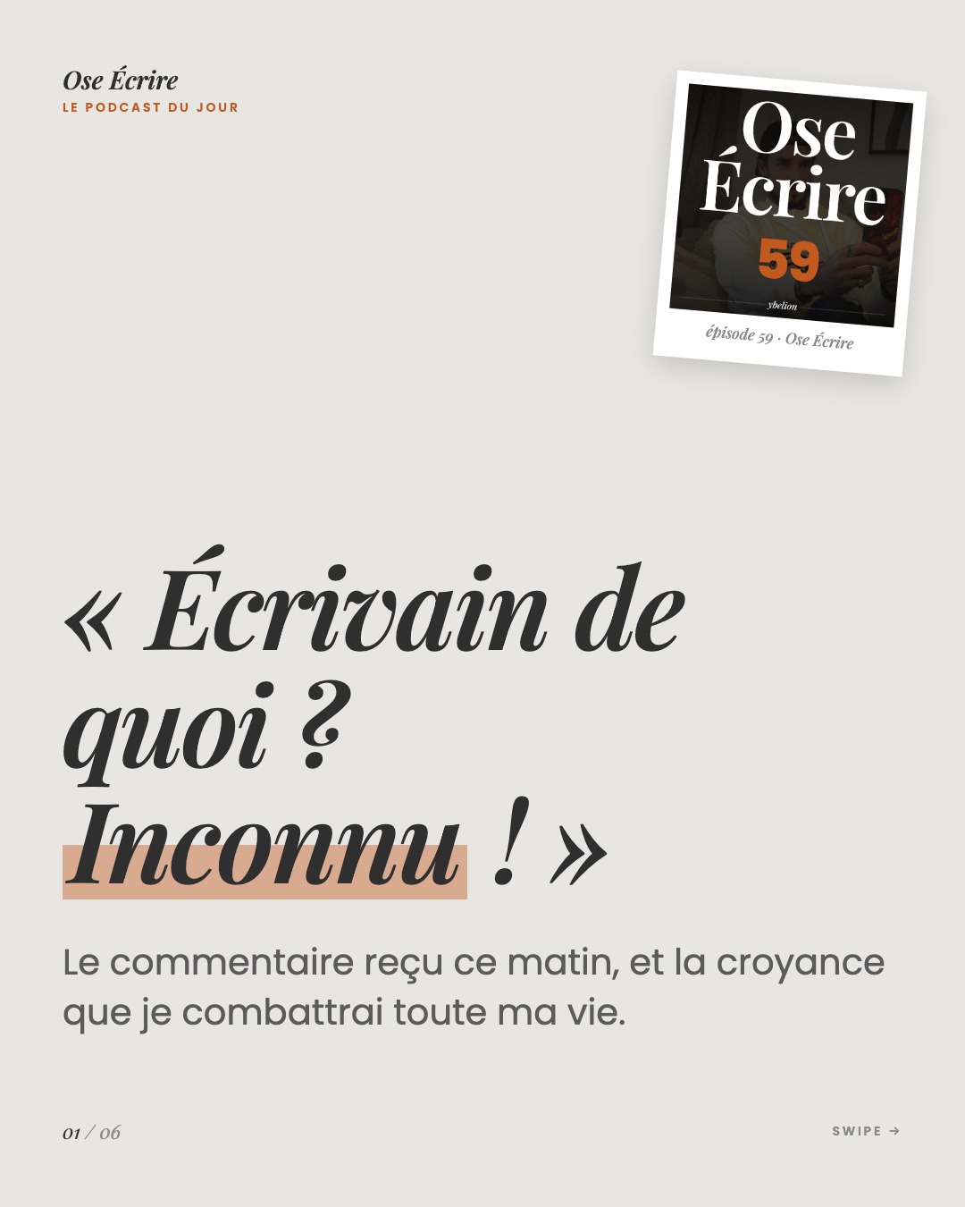 Slide 1 du carousel de l'épisode 59
