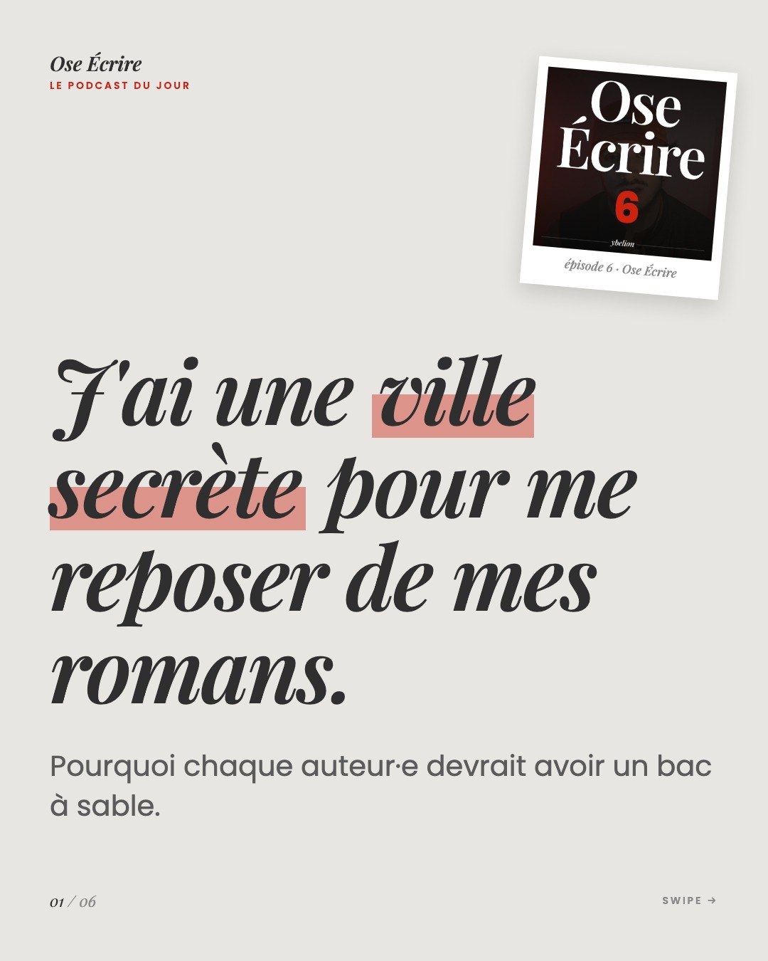 Slide 1 du carousel de l'épisode 6