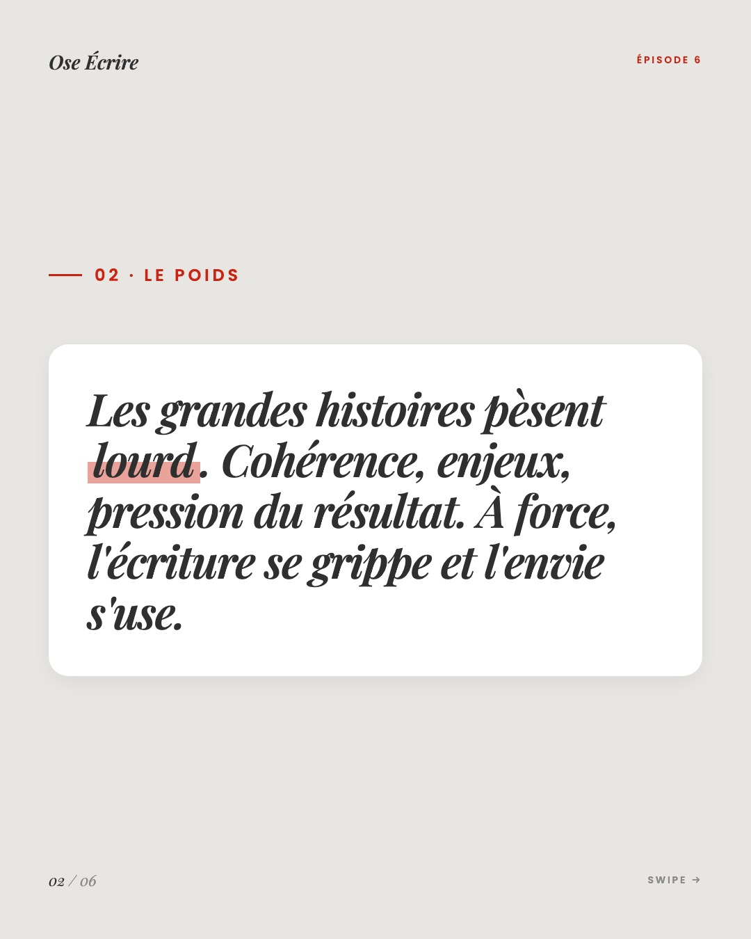 Slide 2 du carousel de l'épisode 6