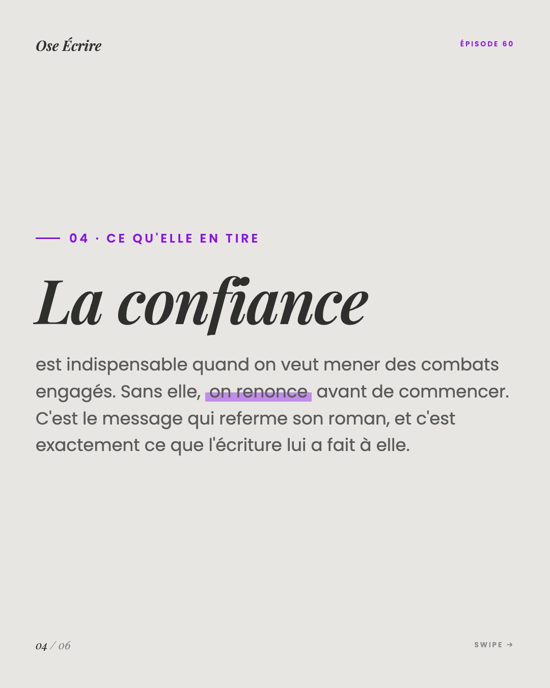 Slide 4 du carousel de l'épisode 60