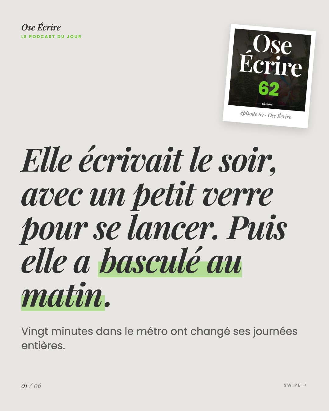 Slide 1 du carousel de l'épisode 62