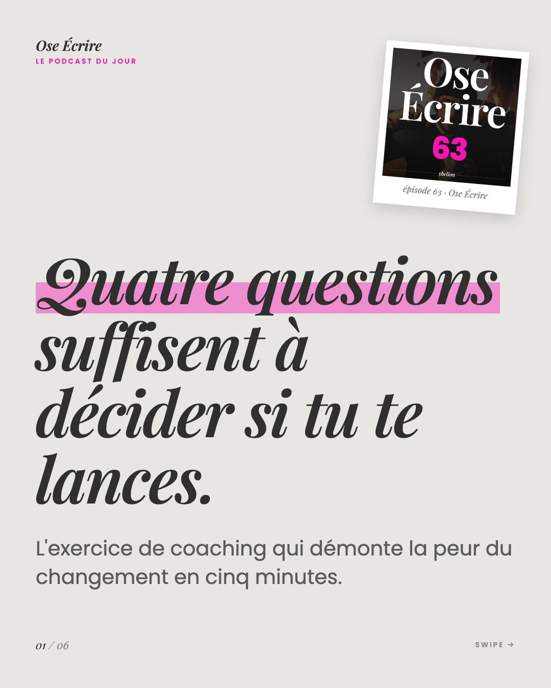 Slide 1 du carousel de l'épisode 63