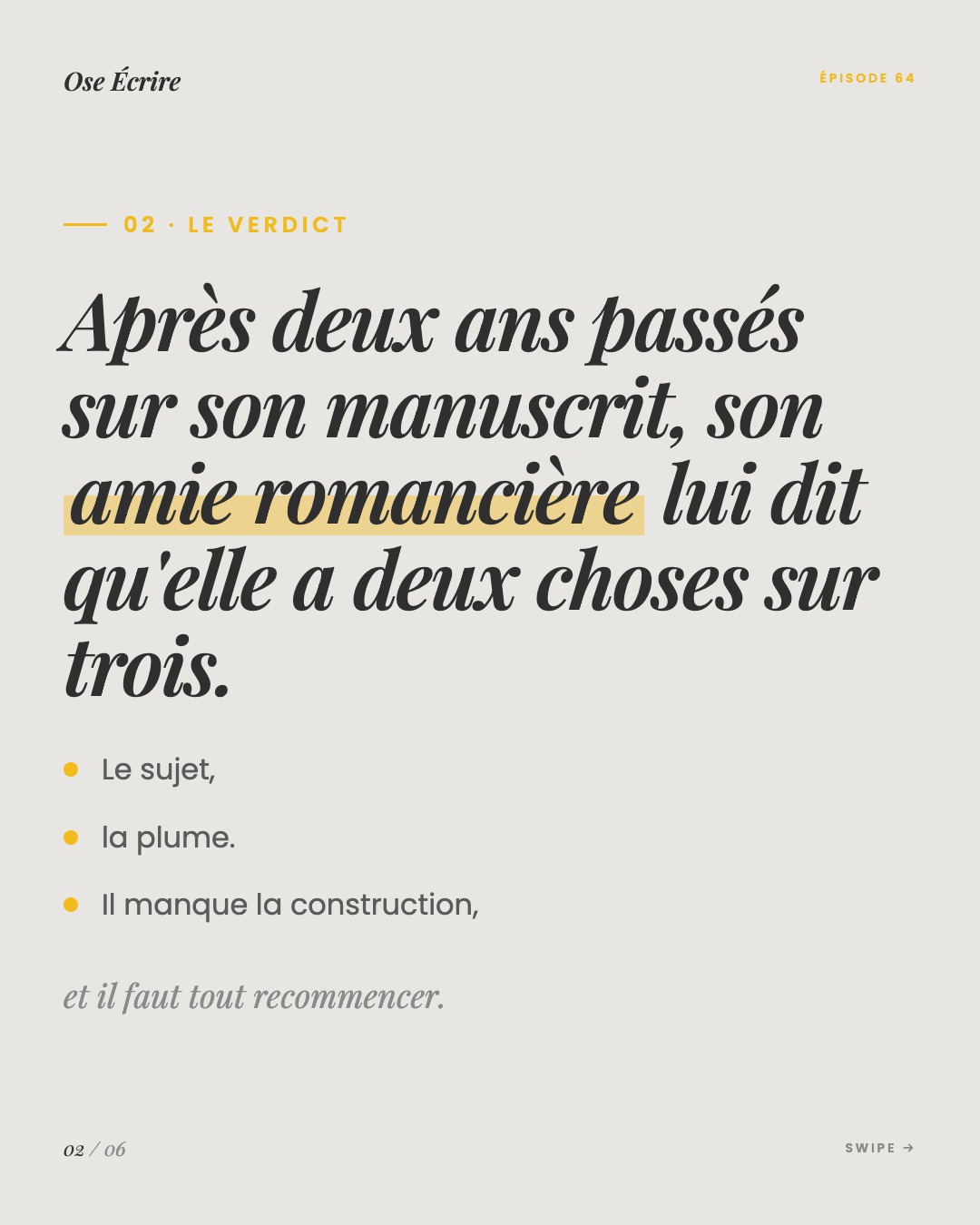 Slide 2 du carousel de l'épisode 64