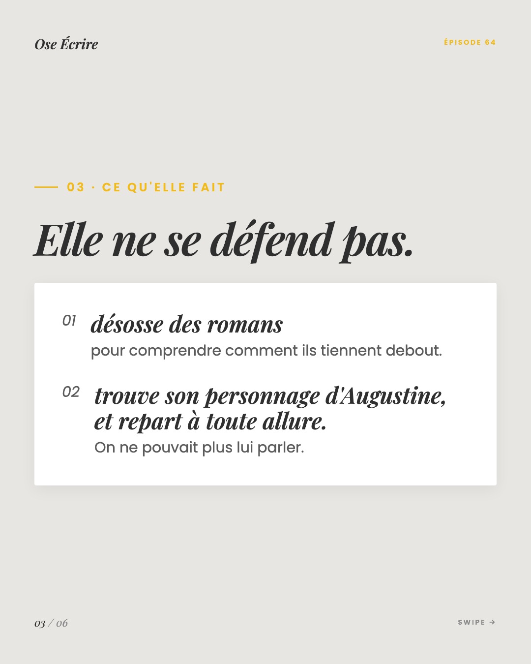 Slide 3 du carousel de l'épisode 64