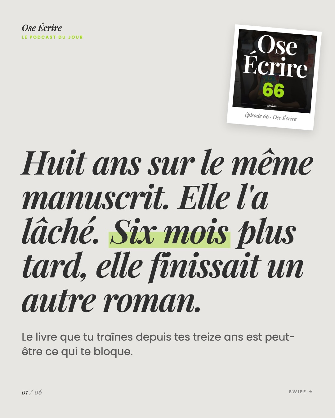 Slide 1 du carousel de l'épisode 66