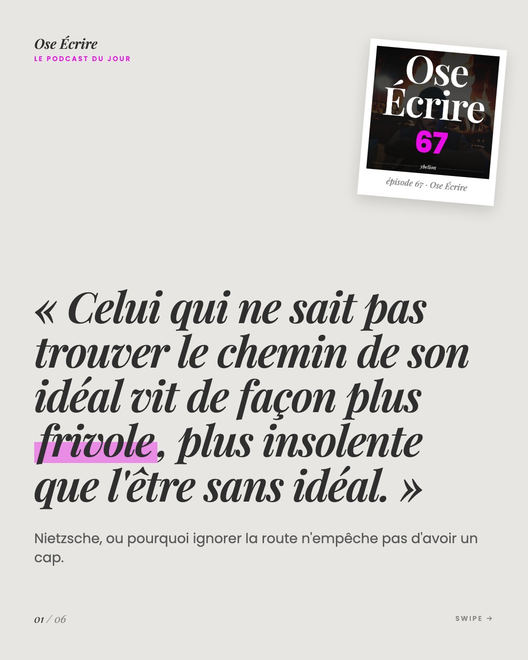 Slide 1 du carousel de l'épisode 67