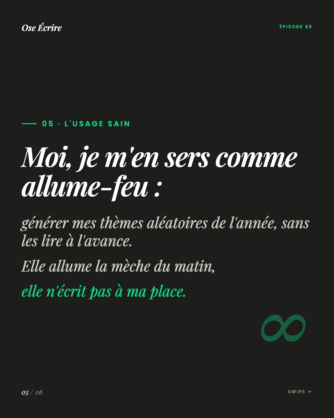 Slide 5 du carousel de l'épisode 69