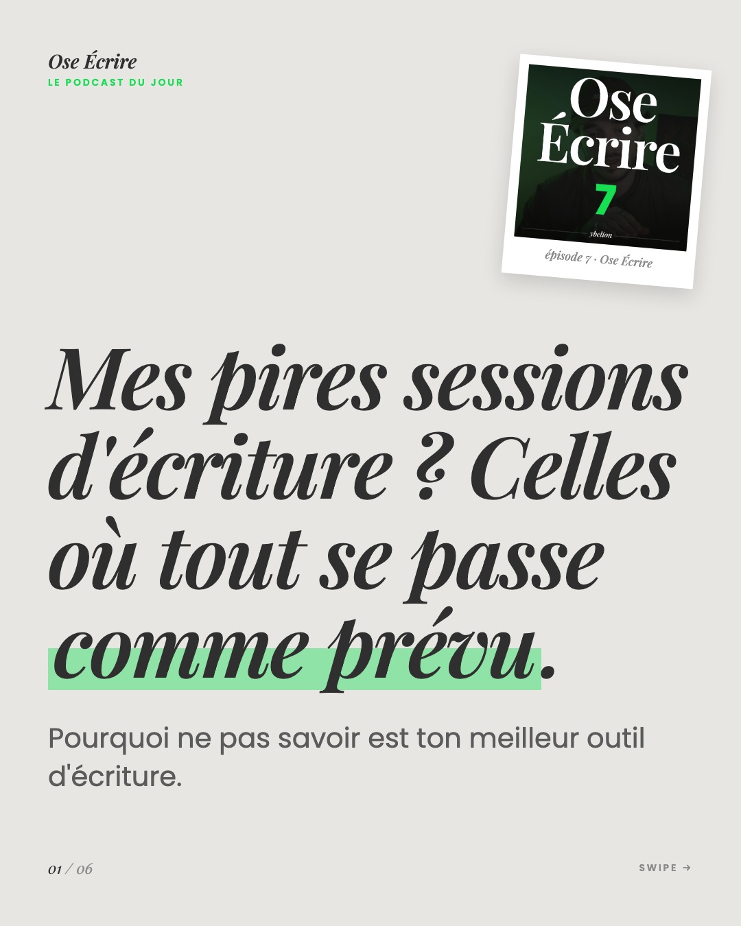 Slide 1 du carousel de l'épisode 7
