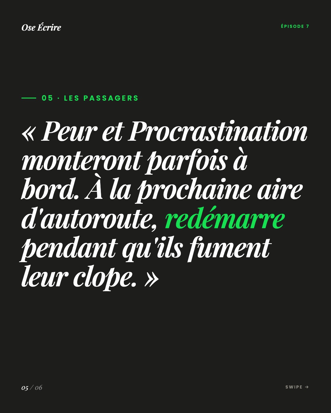 Slide 5 du carousel de l'épisode 7
