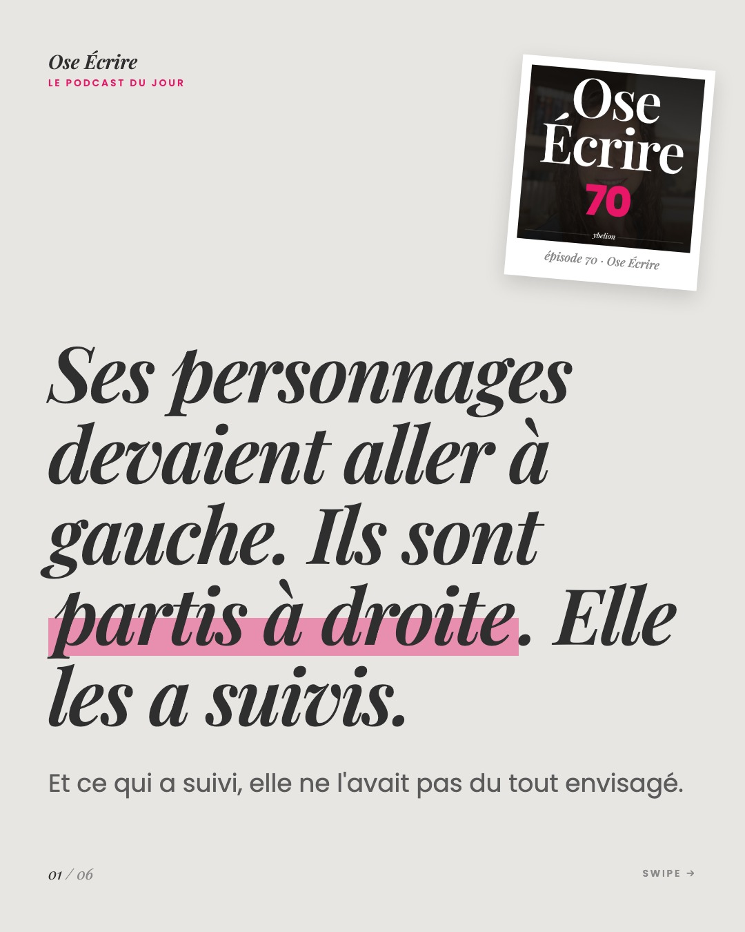 Slide 1 du carousel de l'épisode 70
