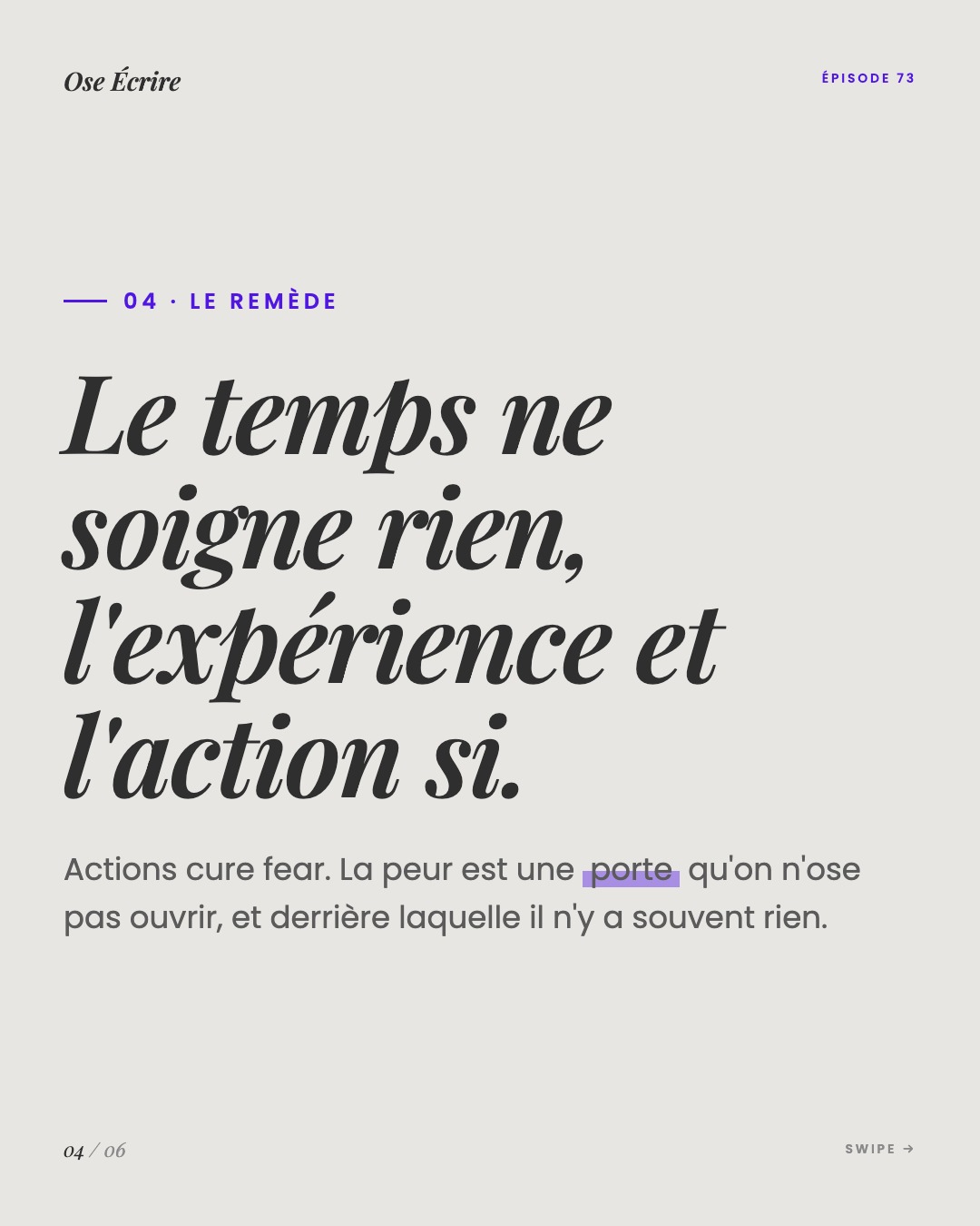 Slide 4 du carousel de l'épisode 73