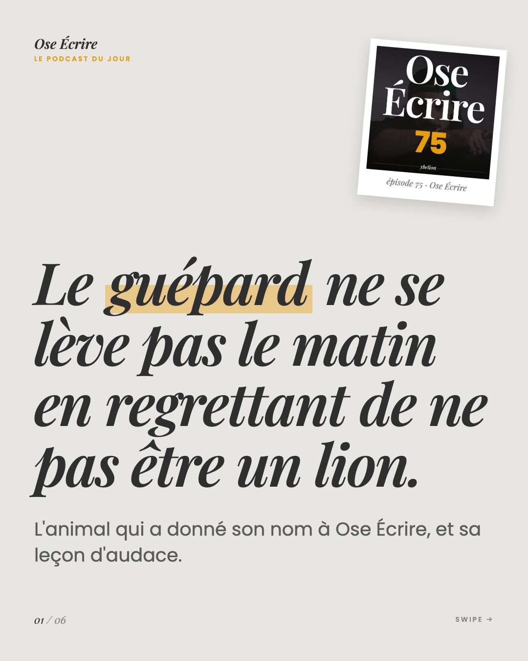 Slide 1 du carousel de l'épisode 75
