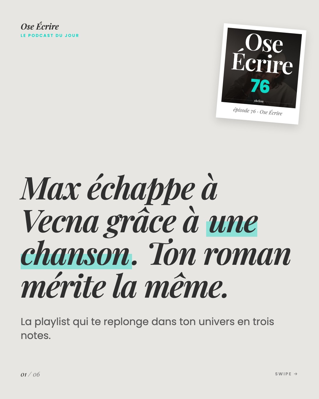 Slide 1 du carousel de l'épisode 76