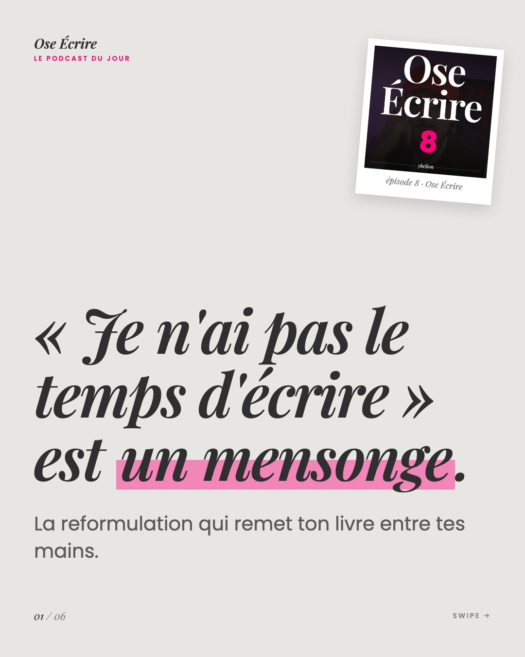 Slide 1 du carousel de l'épisode 8