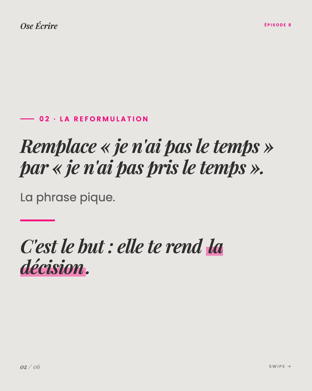 Slide 2 du carousel de l'épisode 8