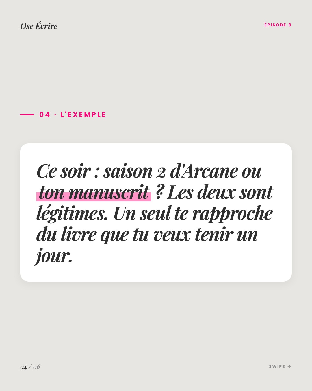Slide 4 du carousel de l'épisode 8