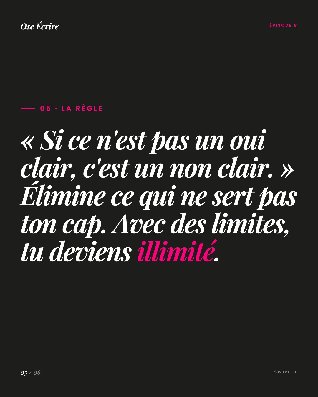 Slide 5 du carousel de l'épisode 8
