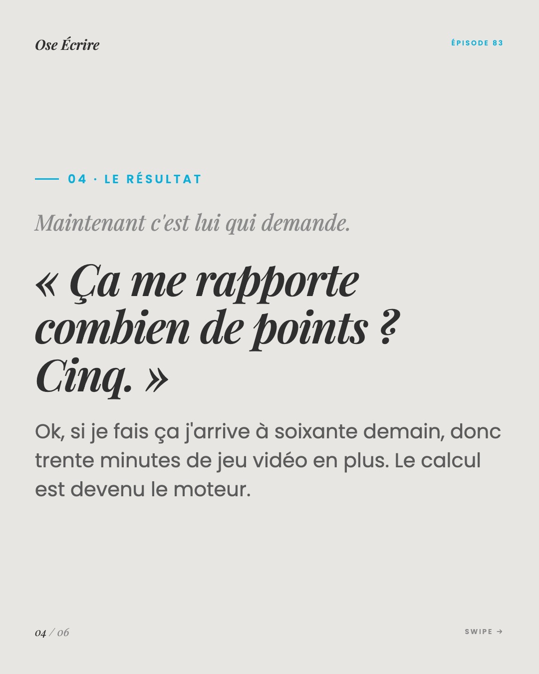 Slide 4 du carousel de l'épisode 83