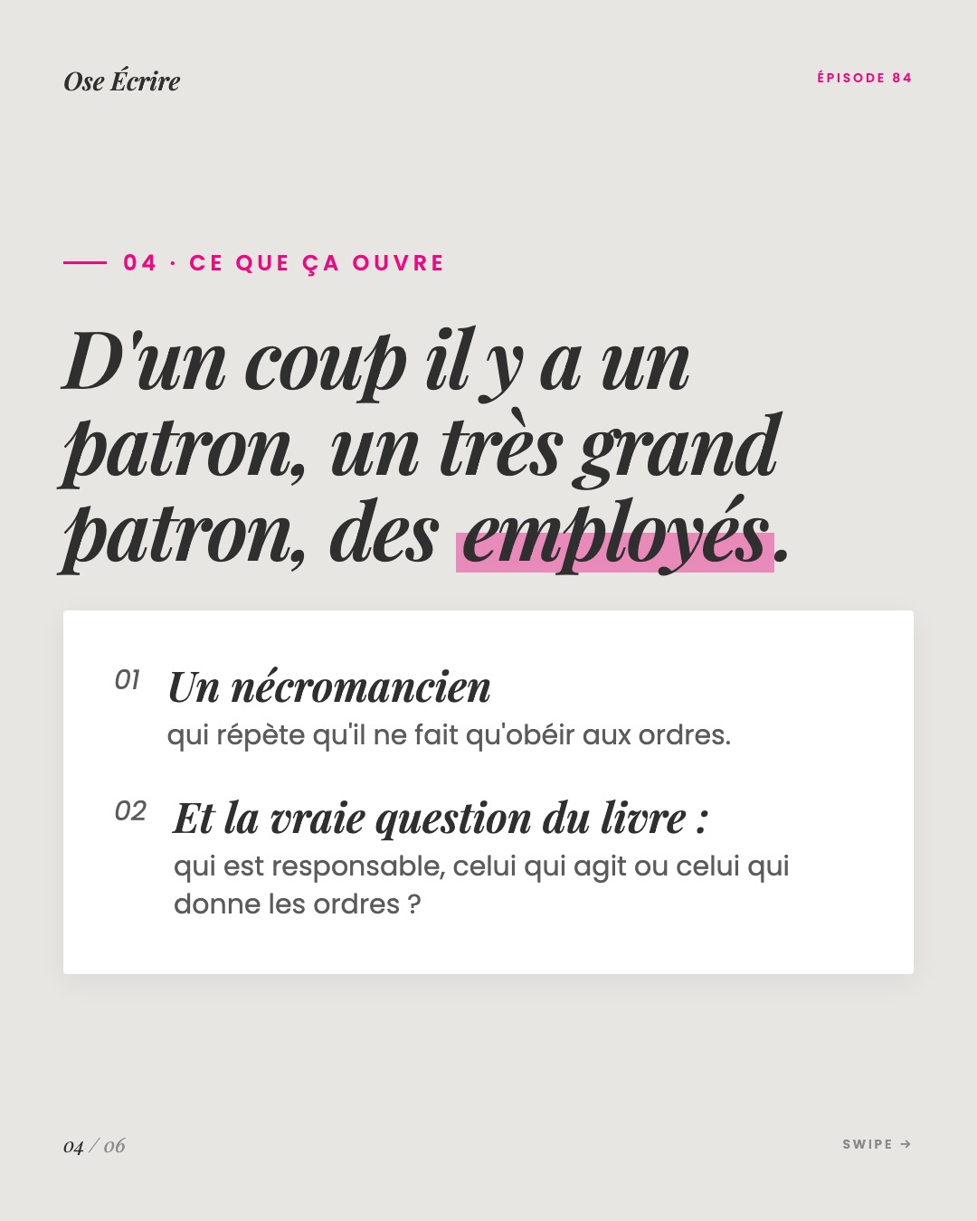 Slide 4 du carousel de l'épisode 84
