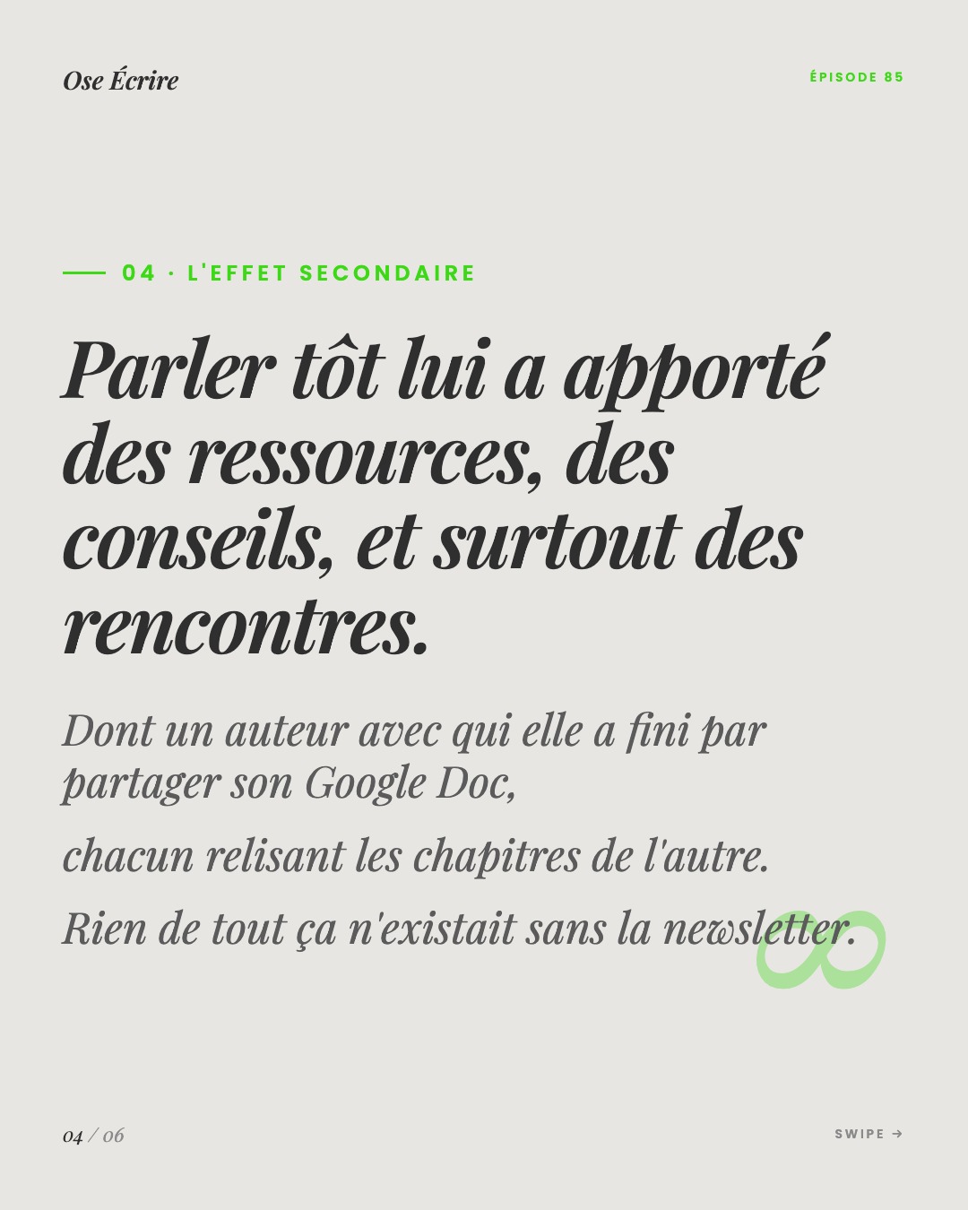 Slide 4 du carousel de l'épisode 85