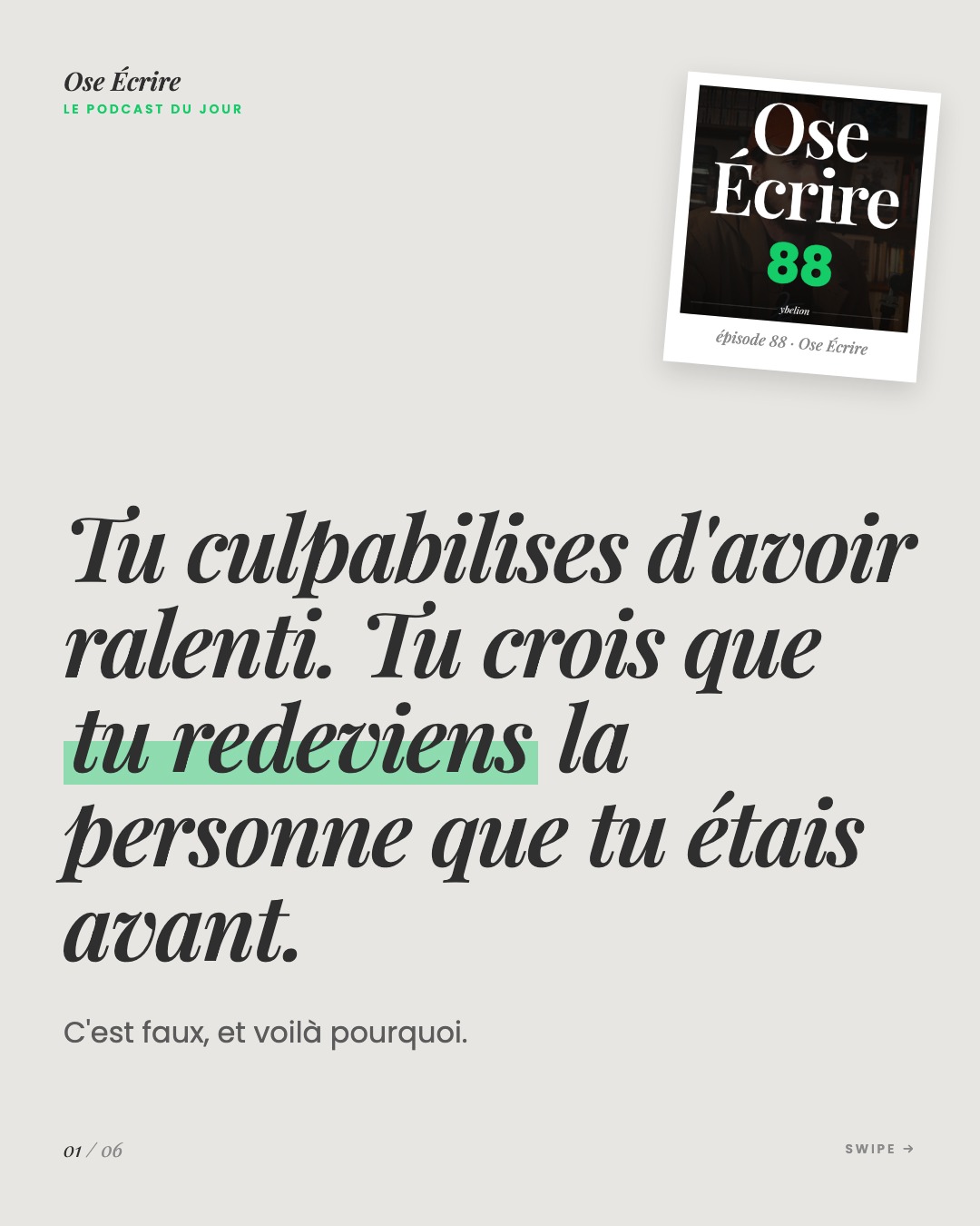 Slide 1 du carousel de l'épisode 88