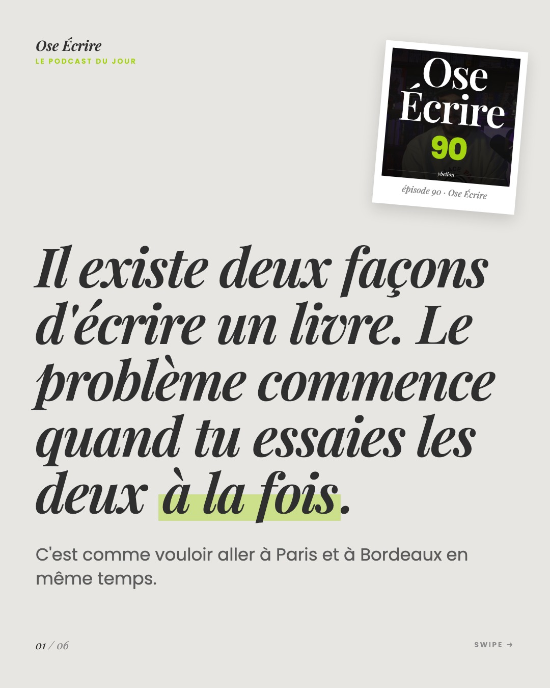 Slide 1 du carousel de l'épisode 90