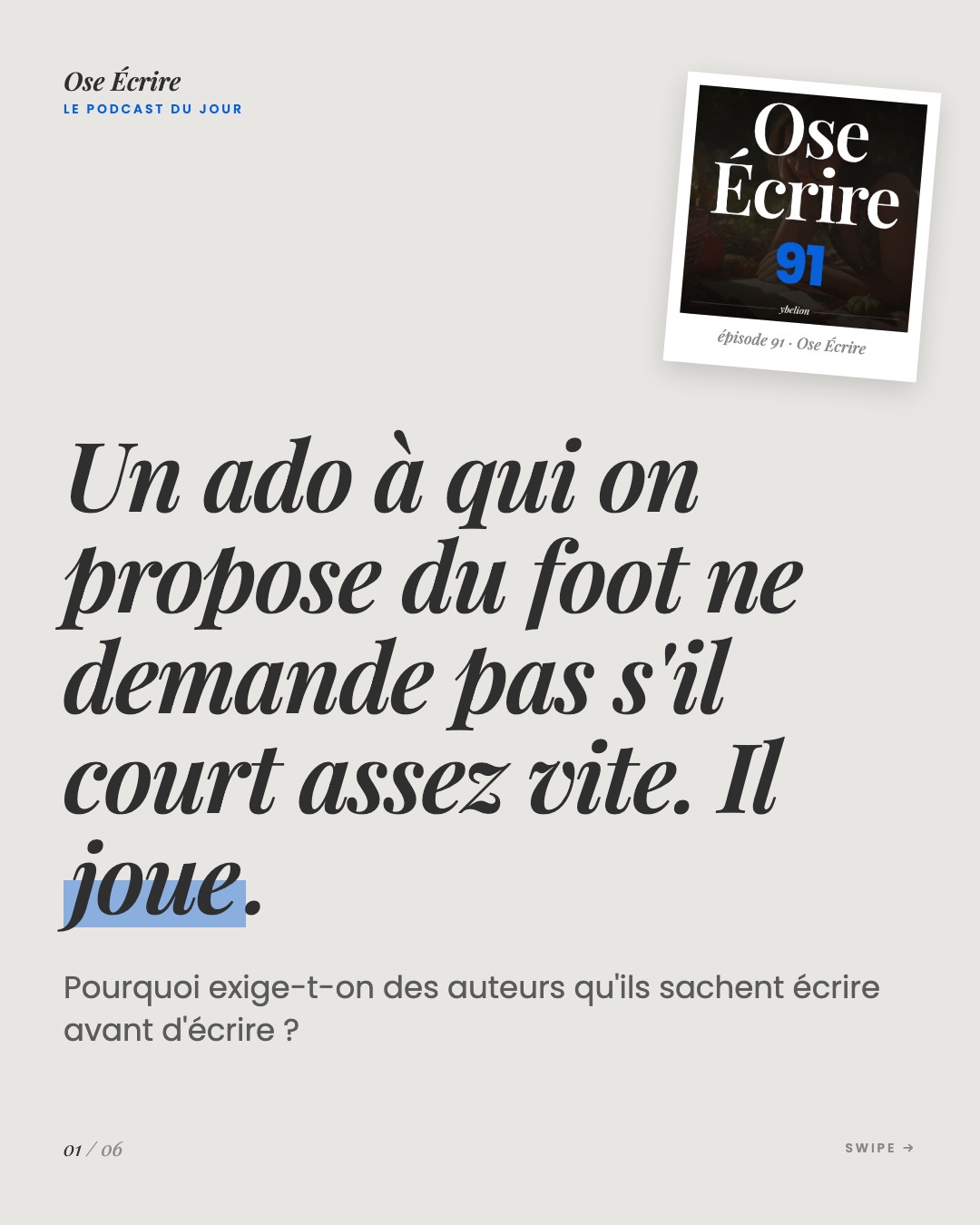 Slide 1 du carousel de l'épisode 91