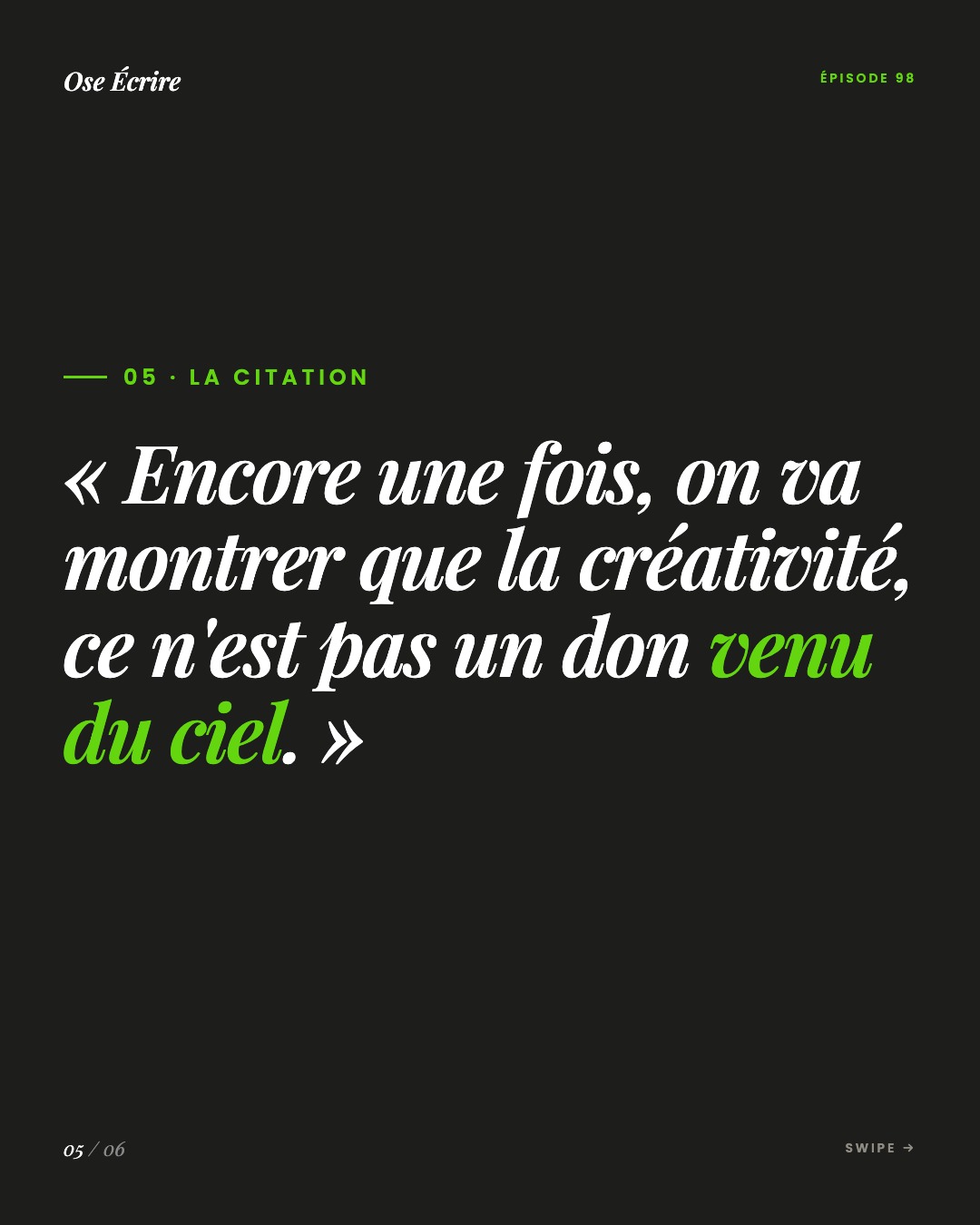 Slide 5 du carousel de l'épisode 98