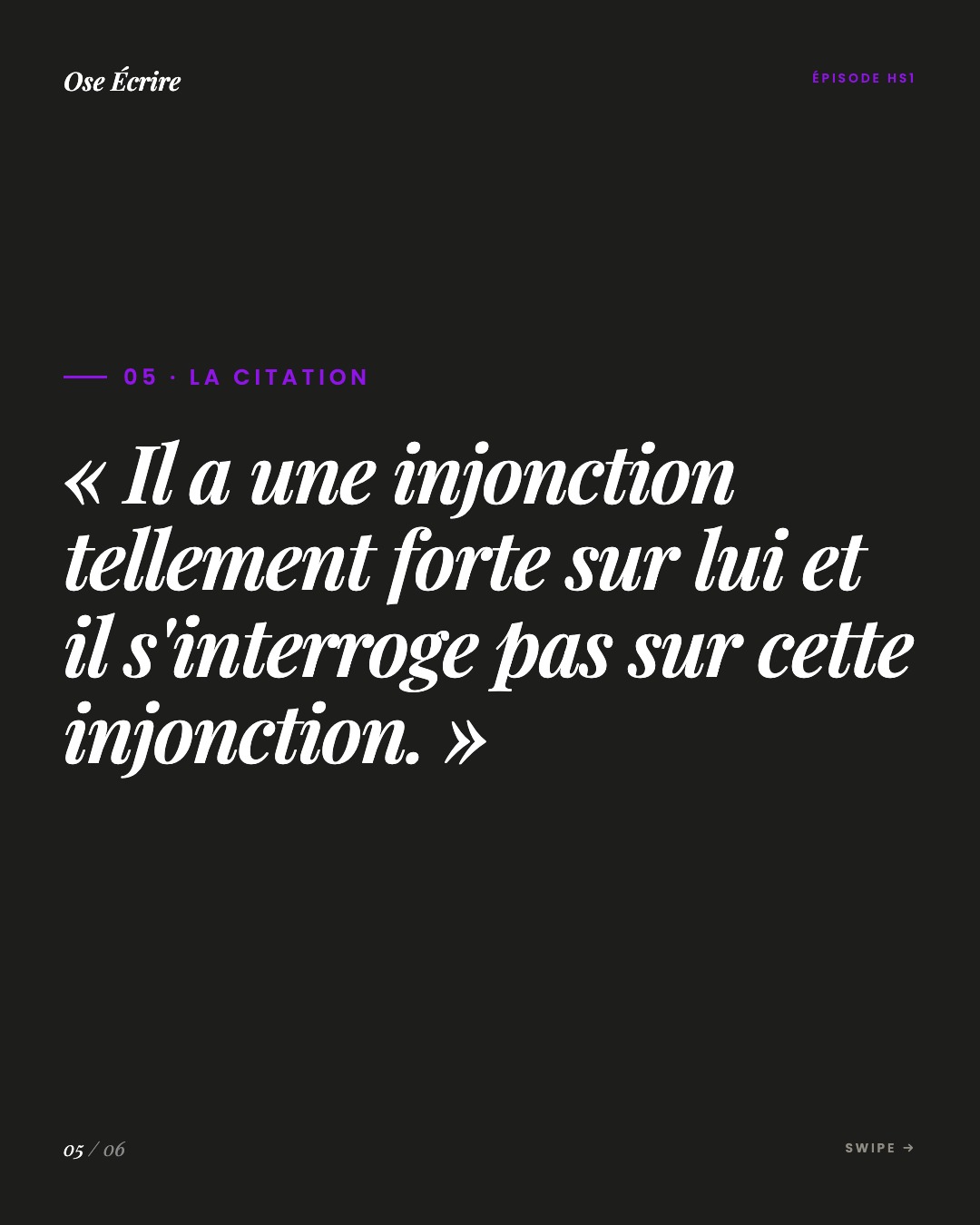 Slide 5 du carousel de l'épisode HS1
